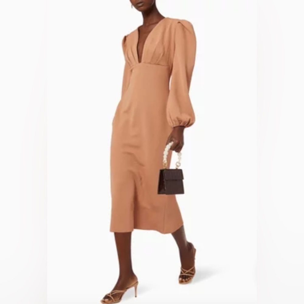 Elliatt Tan Shimmer Midi Dress